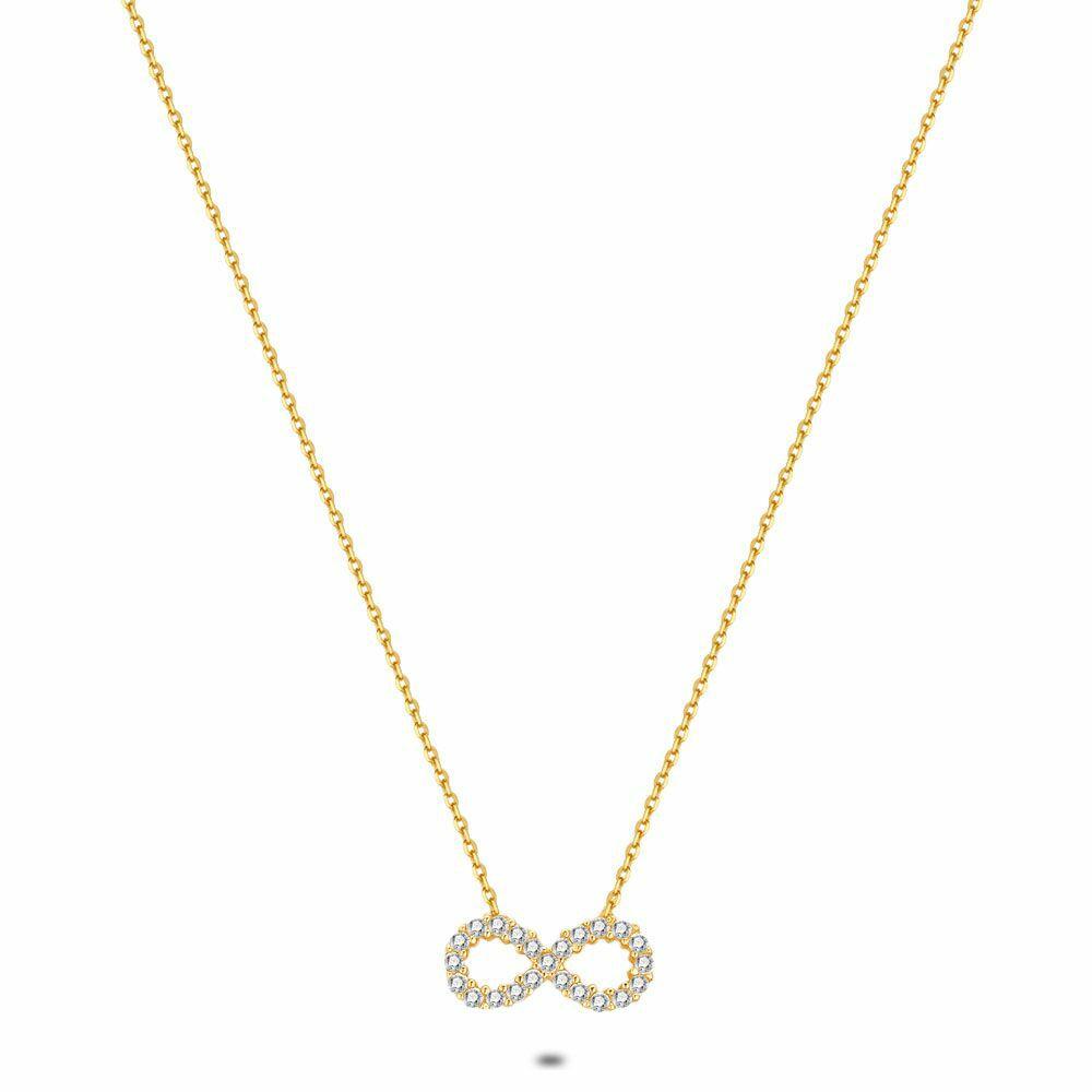 Necklaces | 18Ct Gold Plated Silver Necklace, Infinity ,Zirconia Necklaces Necklaces