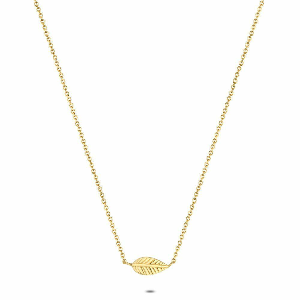 Necklaces | 18Ct Gold Plated Silver Necklace, Leaf Necklaces Necklaces