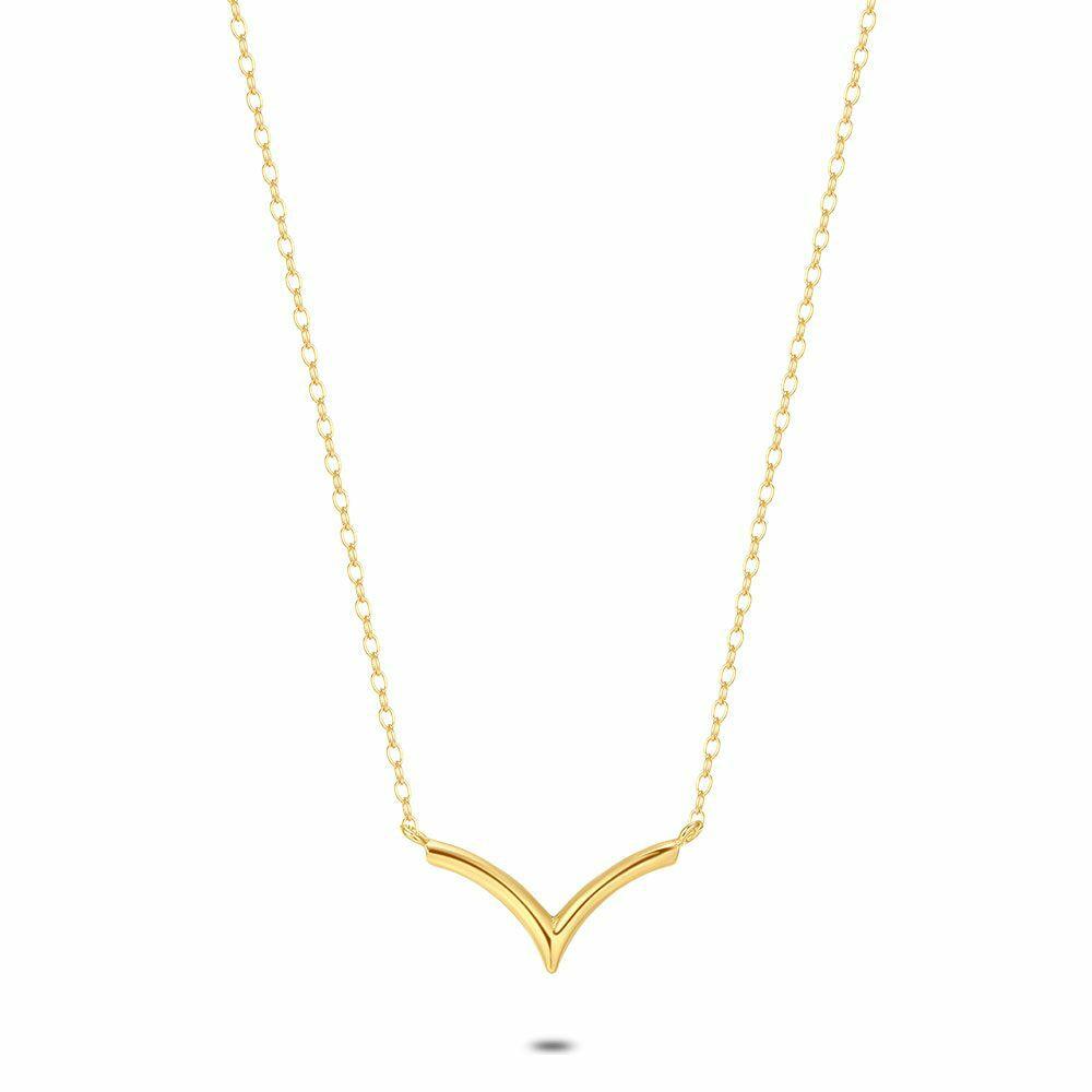 Necklaces | 18Ct Gold Plated Silver Necklace, Letter V Necklaces Necklaces