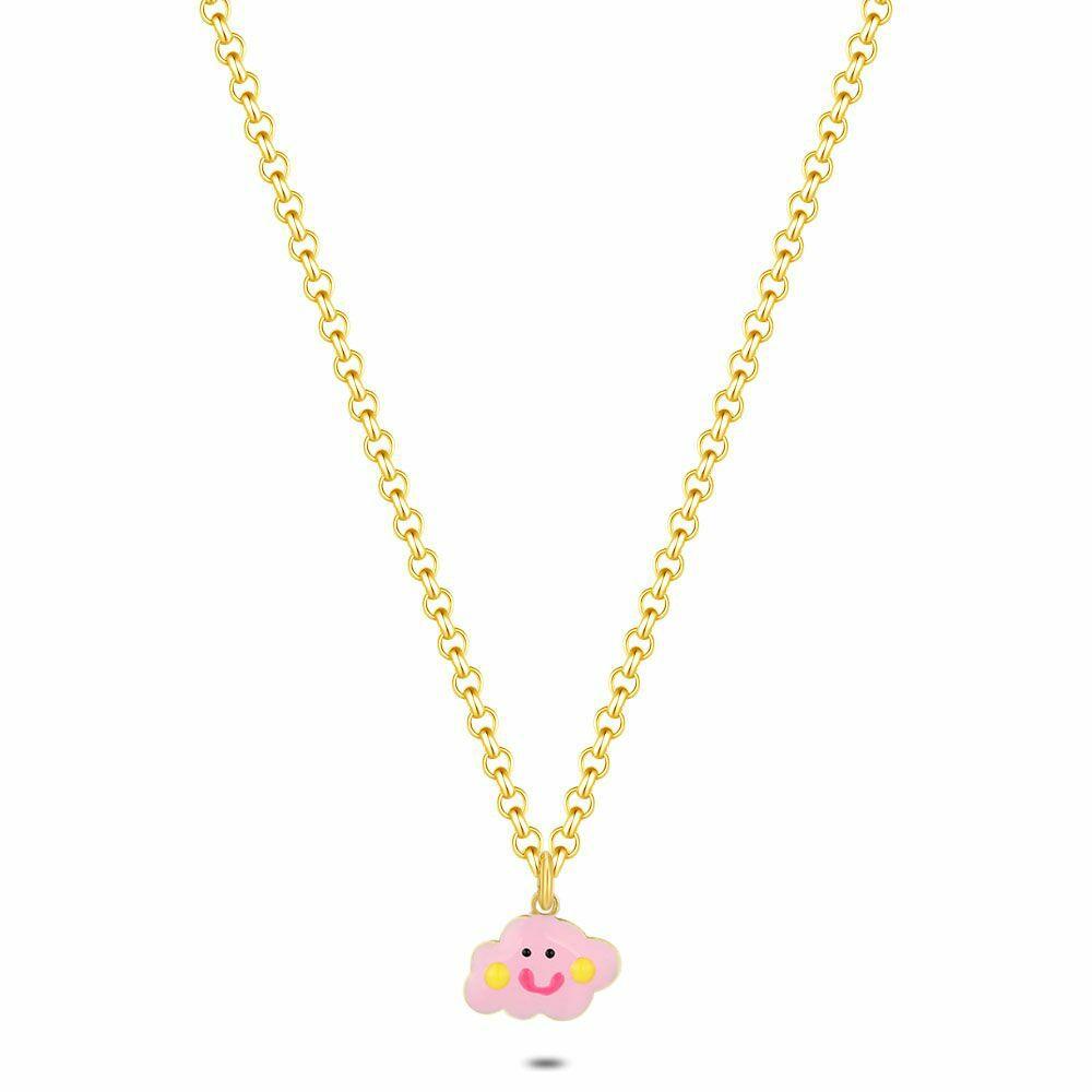 Necklaces | 18Ct Gold Plated Silver Necklace, Pink Cloud Kids Kids