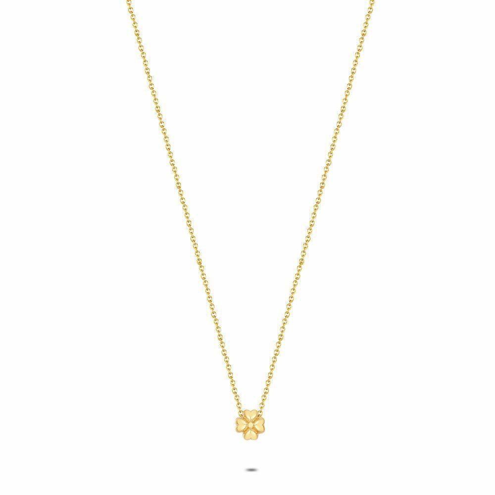 Necklaces | 18Ct Gold Plated Silver Necklace, Small Clover Necklaces Necklaces