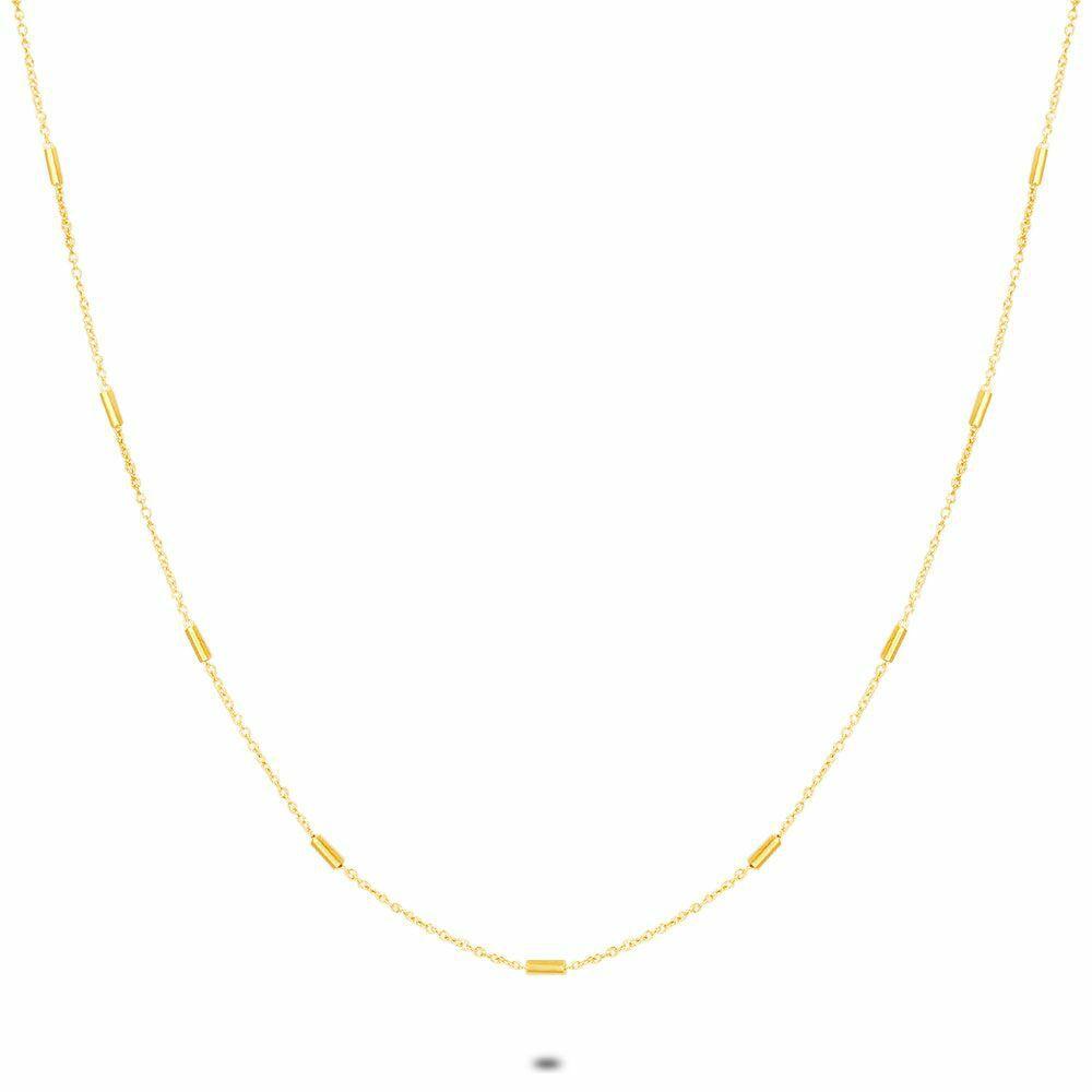 Necklaces | 18Ct Gold Plated Silver Necklace, Small Tubes Necklaces Necklaces