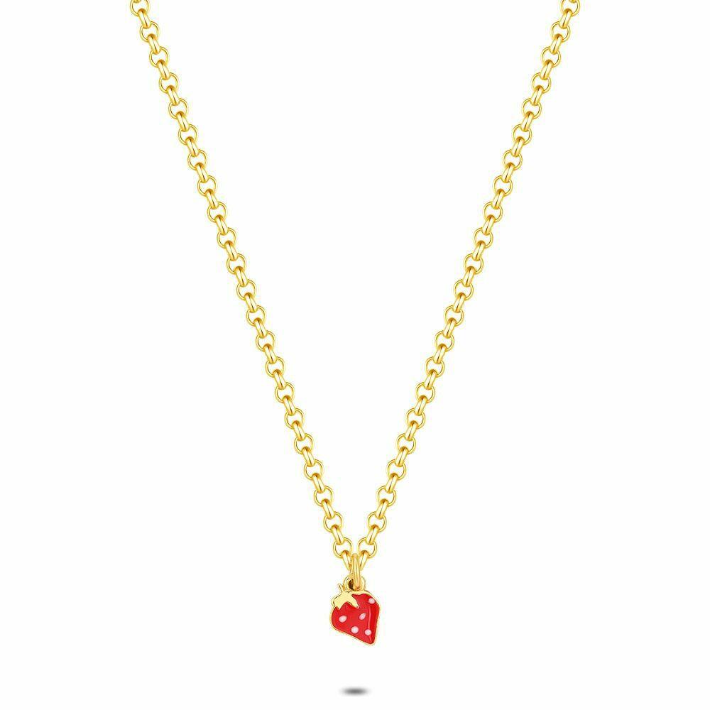 Necklaces | 18Ct Gold Plated Silver Necklace, Strawberry Kids Kids