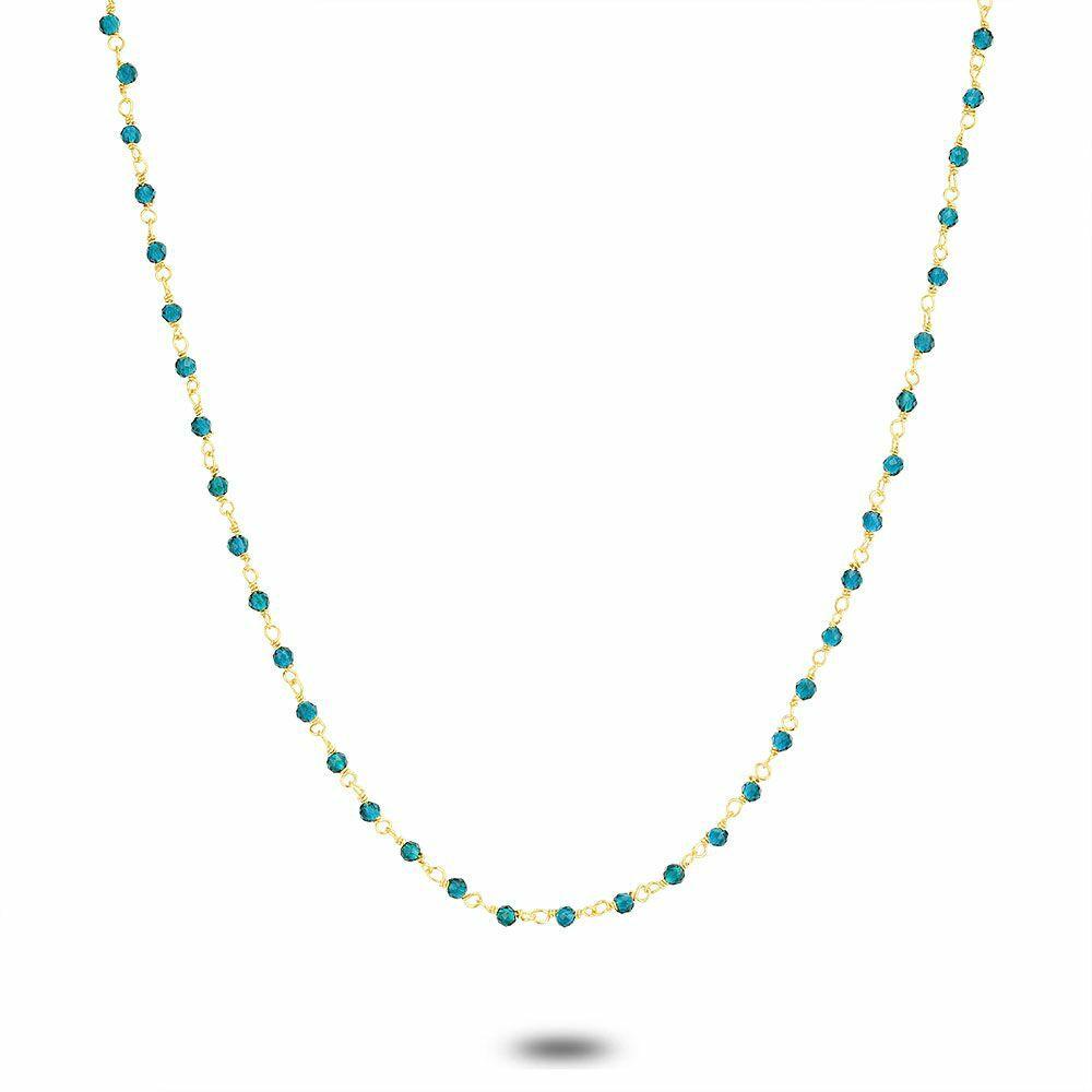 Necklaces | 18Ct Gold Plated Silver Necklace, Turquoise Stones Necklaces Necklaces