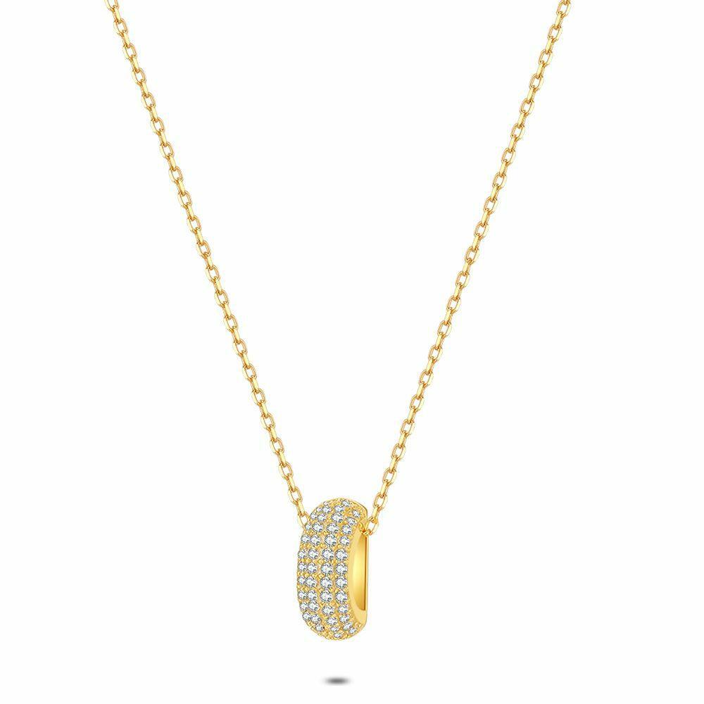 Necklaces | 18Ct Gold Plated Silver Necklace, White Zirconia Necklaces Necklaces