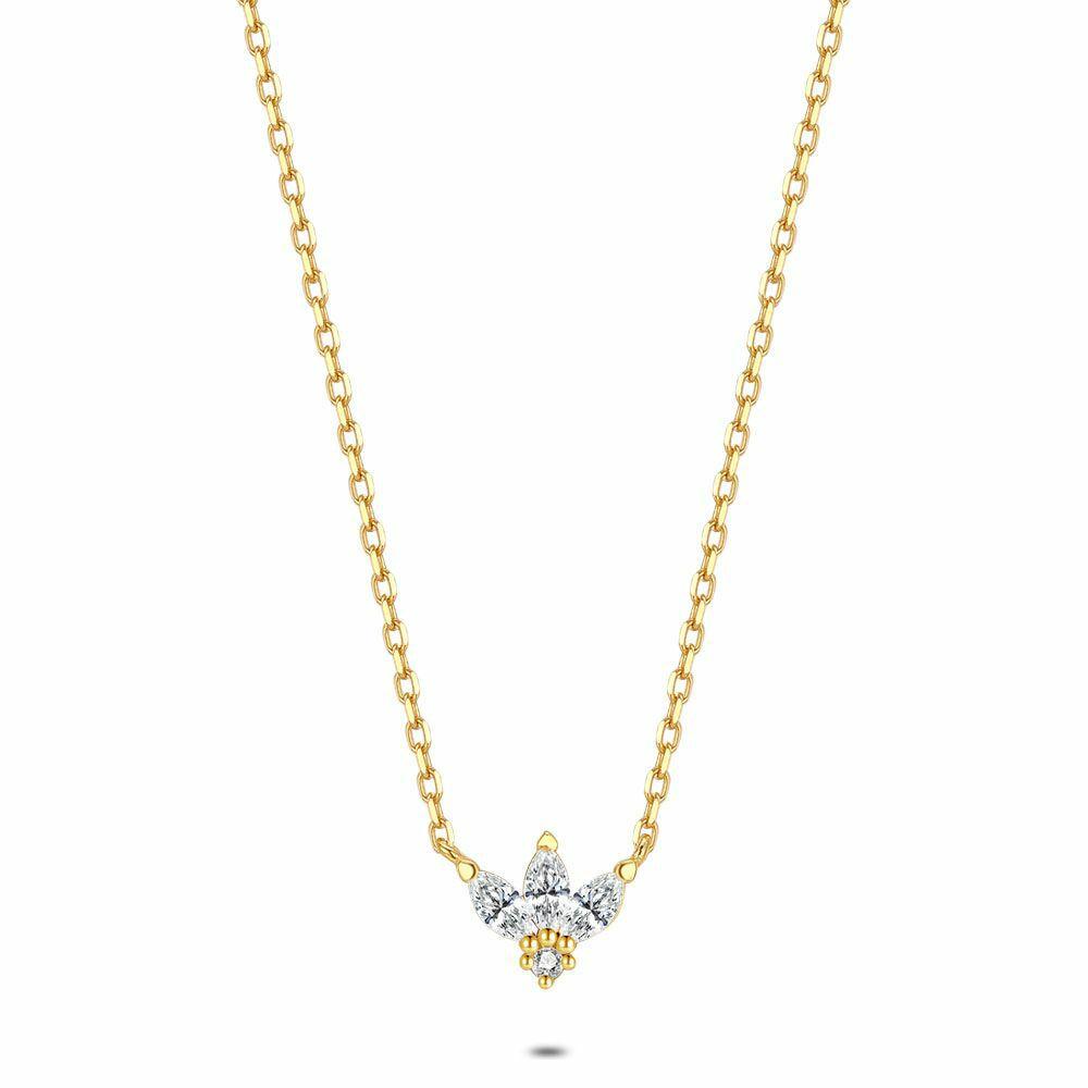 Necklaces | 18Ct Gold Plated Silver Necklace, Zirconia Necklaces Necklaces