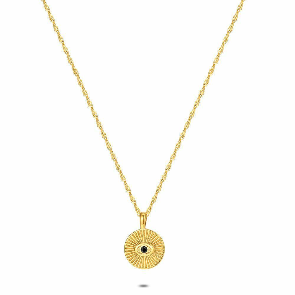 Necklaces | Gold Coloured Stainless Steel Necklace, Black Eye Necklaces Necklaces