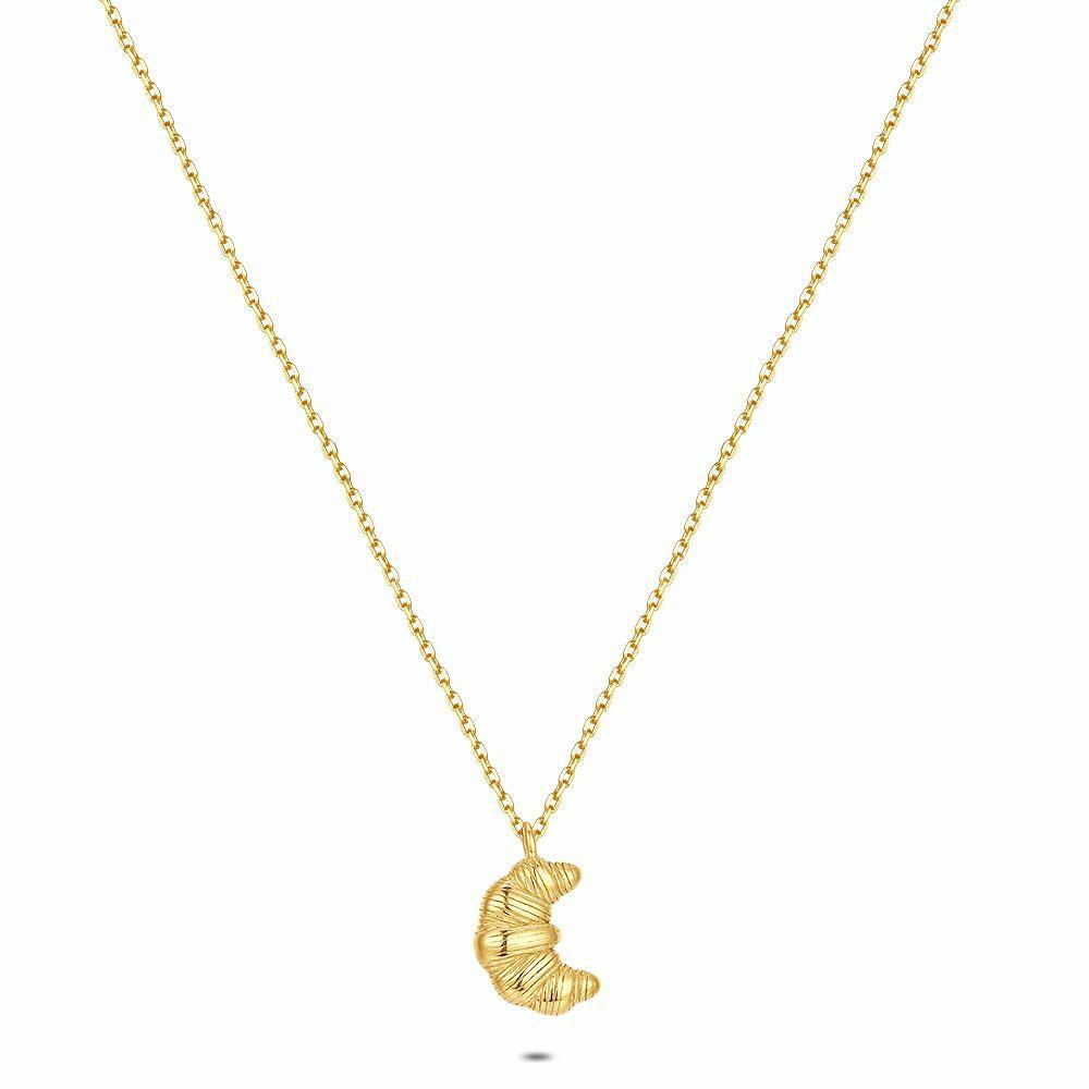 Necklaces | Gold Coloured Stainless Steel Necklace, Croissant Necklaces Necklaces