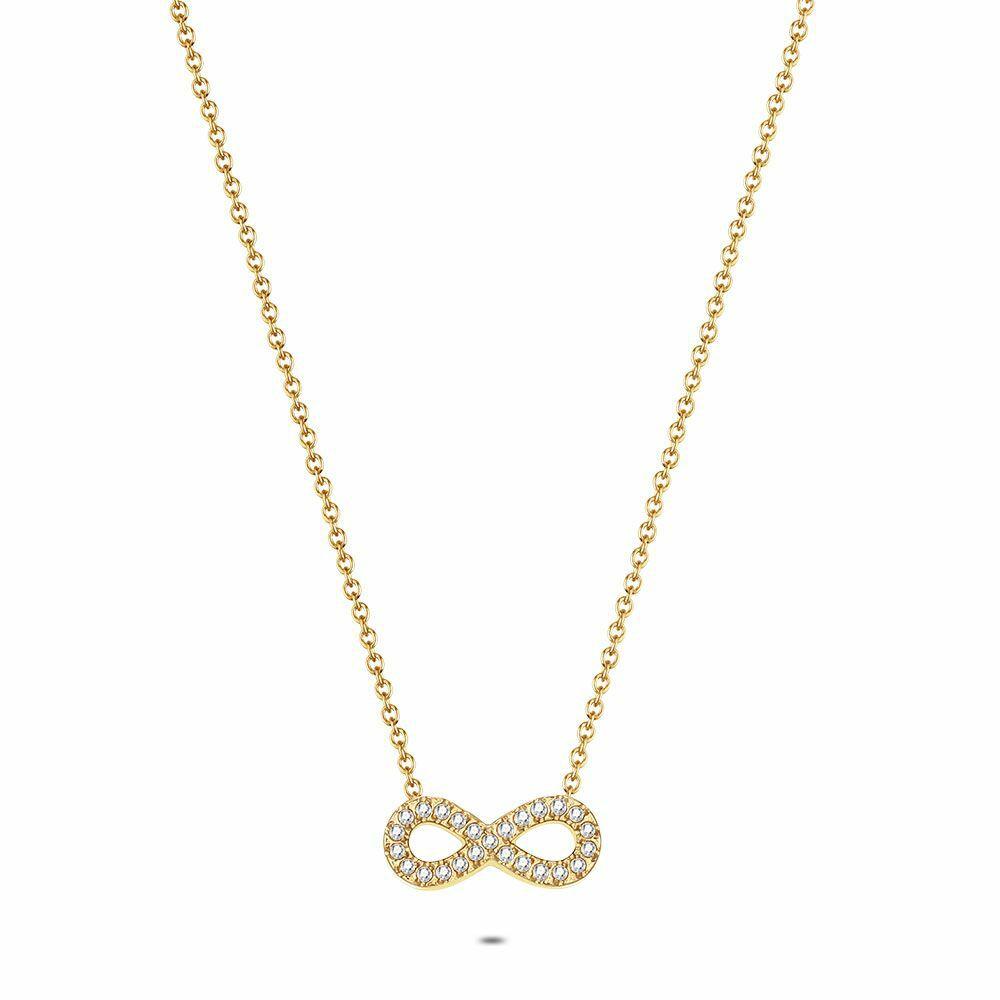 Necklaces | Gold Coloured Stainless Steel Necklace, Infinity, Stones Necklaces Necklaces