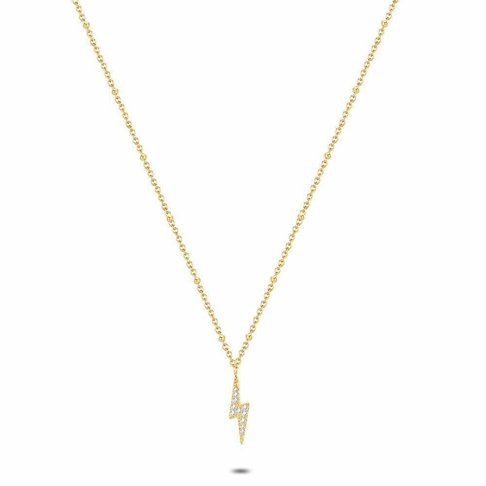 Necklaces | Gold Coloured Stainless Steel Necklace, Lightning Necklaces Necklaces