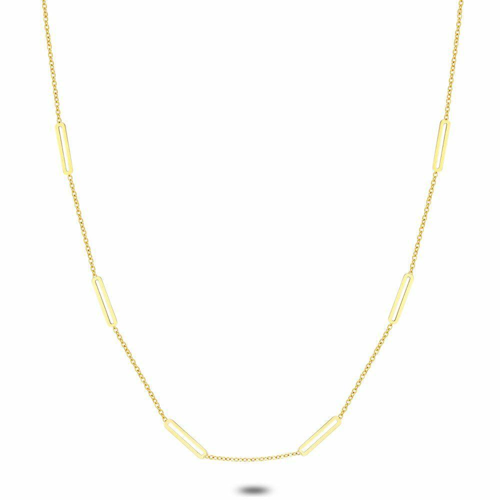 Necklaces | Gold Coloured Stainless Steel Necklace, Open Ovals Necklaces Necklaces