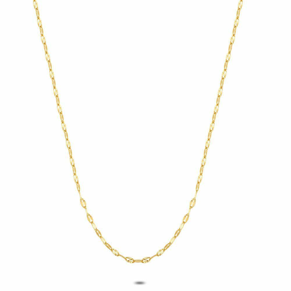 Necklaces | Gold Coloured Stainless Steel Necklace, Oval Links Necklaces Necklaces