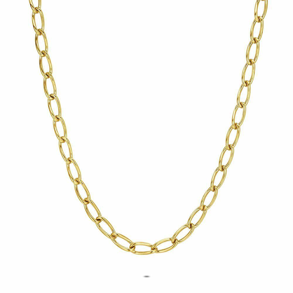 Necklaces | Gold Coloured Stainless Steel Necklace, Oval Links Necklaces Necklaces