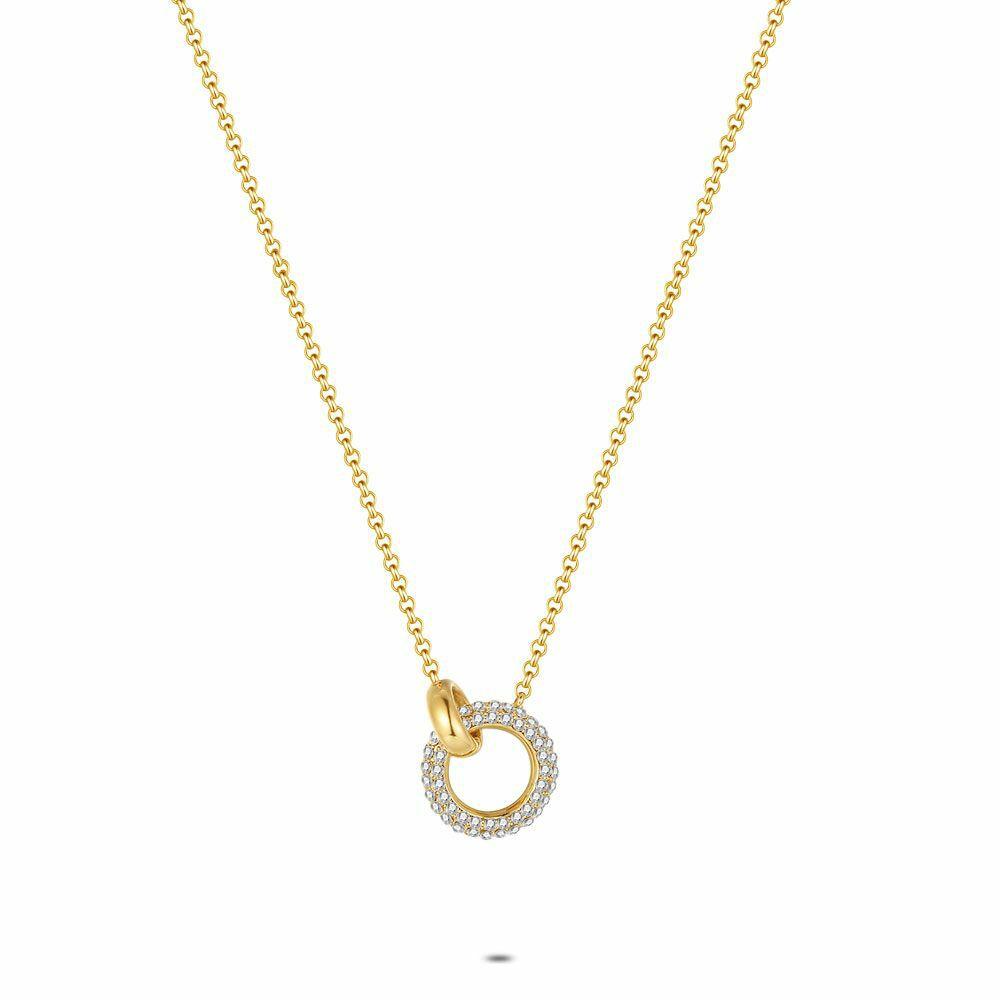 Necklaces | Gold Coloured Stainless Steel Necklace, Ring, Stones Necklaces Necklaces