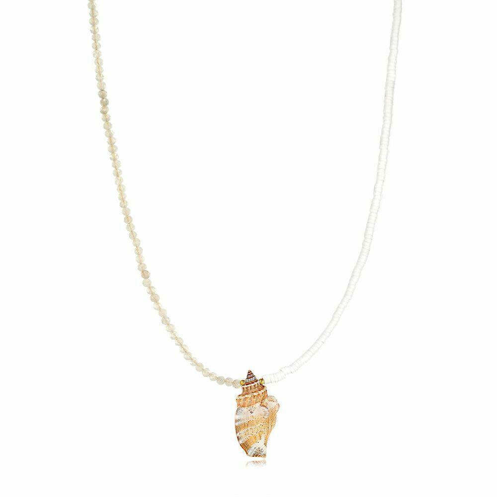 Necklaces | Gold Coloured Stainless Steel Necklace, Shell Necklaces Necklaces