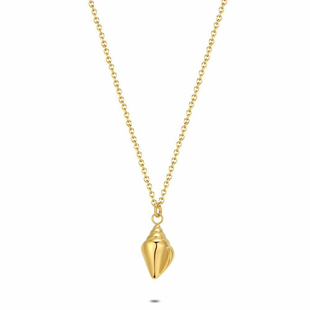 Necklaces | Gold Coloured Stainless Steel Necklace, Shell Necklaces Necklaces