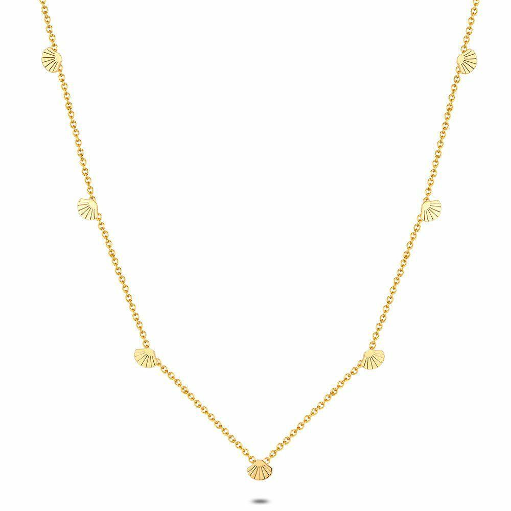 Necklaces | Gold Coloured Stainless Steel Necklace, Shells Necklaces Necklaces