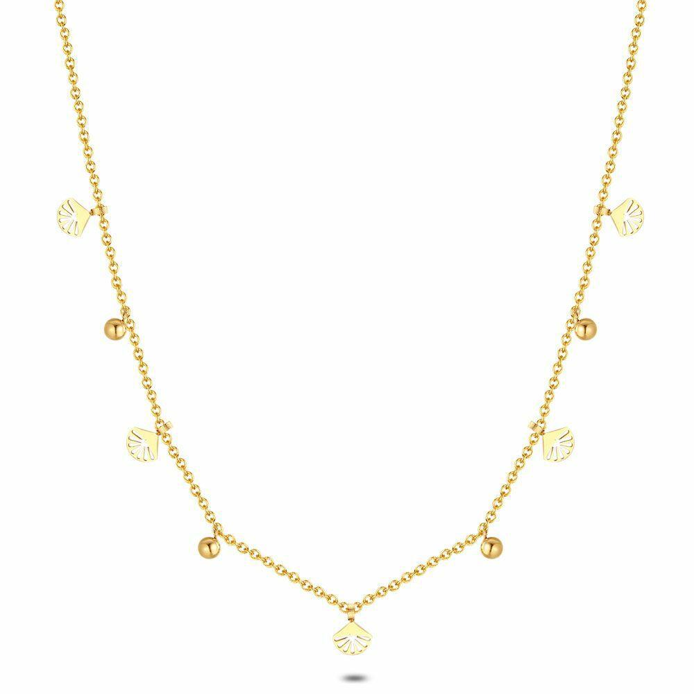 Necklaces | Gold Coloured Stainless Steel Necklace, Small Suns And Spheres Necklaces Necklaces