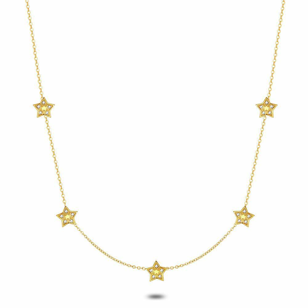 Necklaces | Gold Coloured Stainless Steel Necklace, Stars Necklaces Necklaces