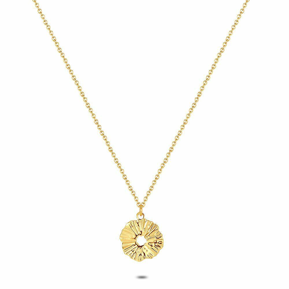 Necklaces | Gold Coloured Stainless Steel Necklace, Striped Round Necklaces Necklaces