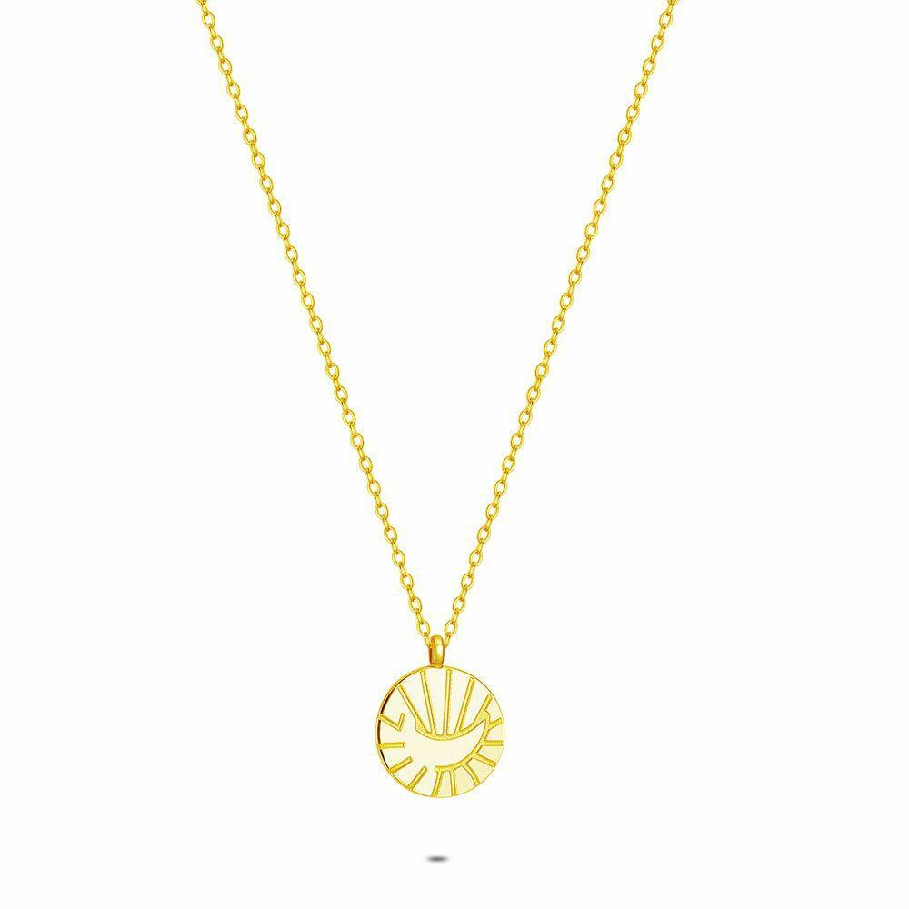 Necklaces | Gold Coloured Stainless Steel Necklace, Sun And Moon Necklaces Necklaces