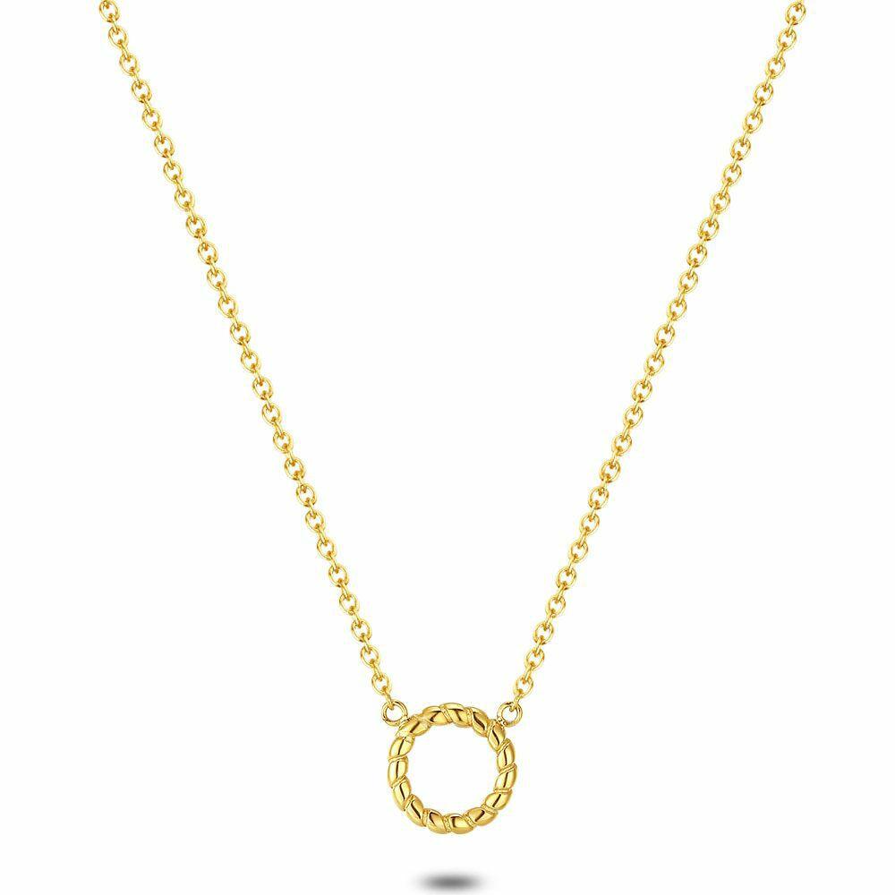 Necklaces | Gold Coloured Stainless Steel Necklace, Twisted Circle Necklaces Necklaces