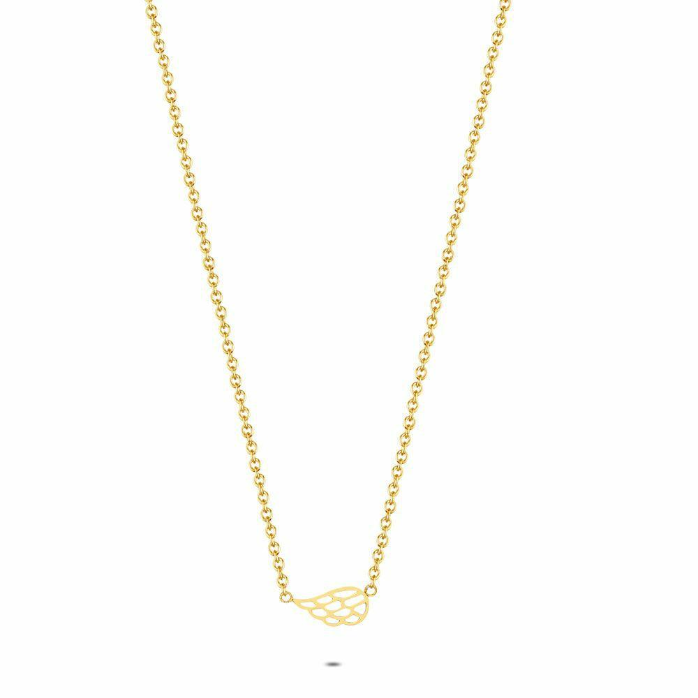 Necklaces | Gold Coloured Stainless Steel Necklace, Wing Necklaces Necklaces