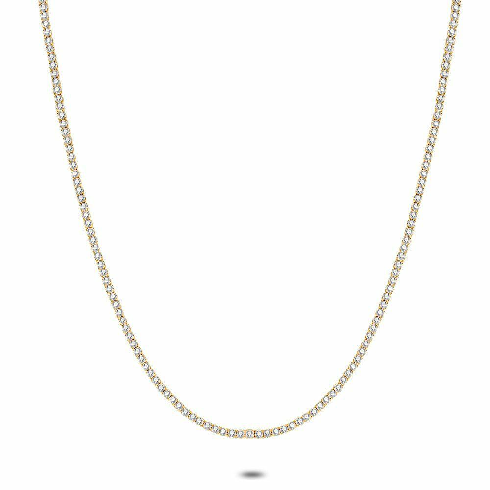 Necklaces | Necklace In 18Ct Gold-Plated Silver, Tennis Chain Necklaces Necklaces