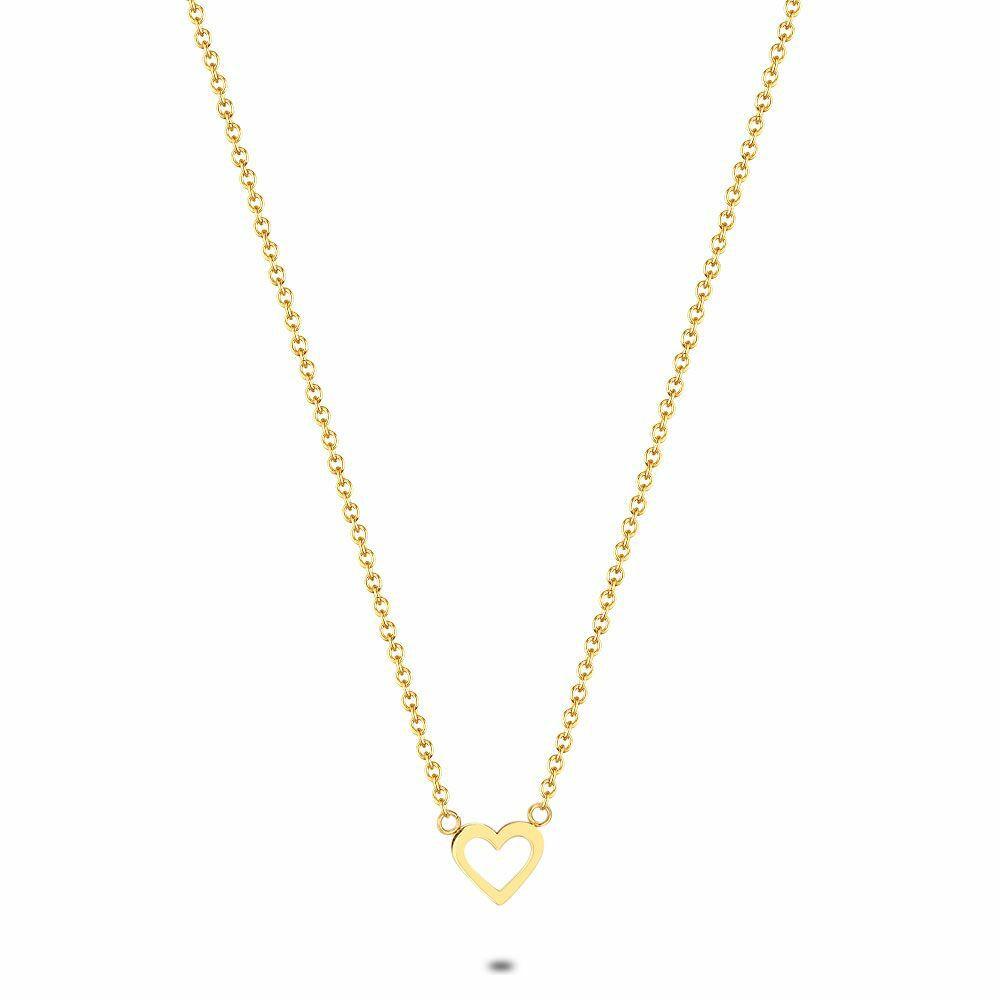 Necklaces | Necklace In Gold-Tone Stainless Steel, Open Heart Necklaces Necklaces