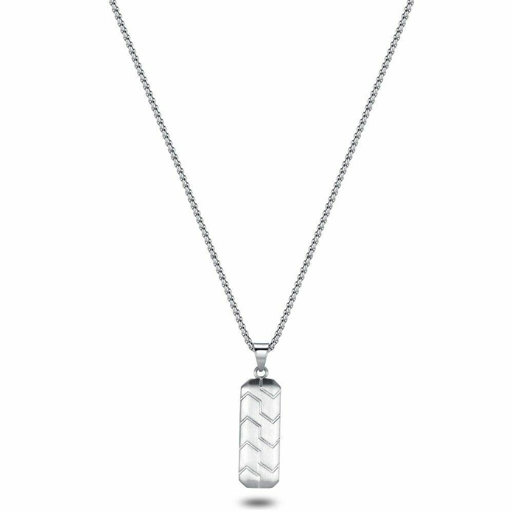 Necklaces | Necklace In St.Steel With A Rectangular Plate Mens Mens