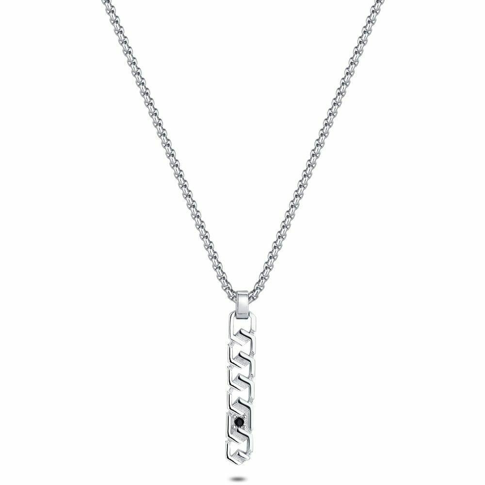 Necklaces | Necklace In Stainless Steel, Square Forcat, Open Rectangle Mens Mens