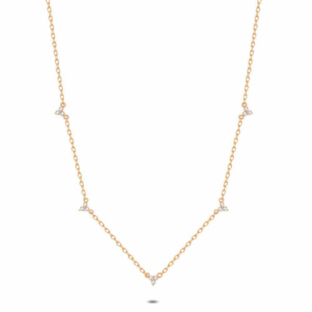 Necklaces | Rosé Silver Necklace, Zirconia Necklaces Necklaces