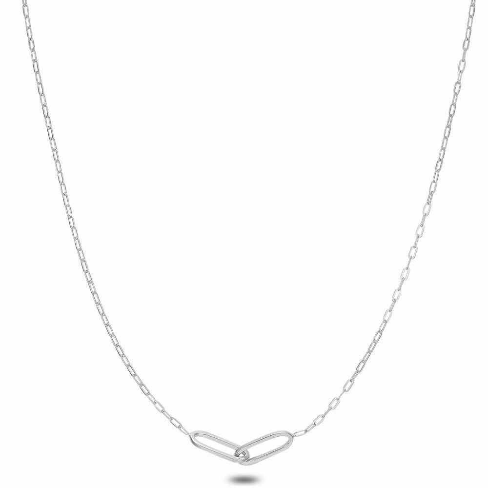 Necklaces | Silver Necklace, 2 Ovals Necklaces Necklaces