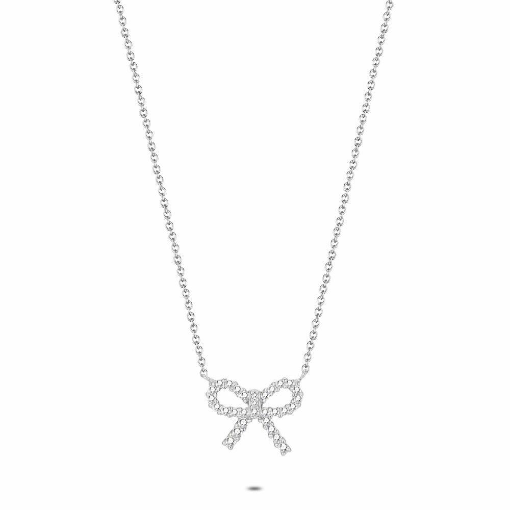 Necklaces | Silver Necklace, Bow, Stones Necklaces Necklaces