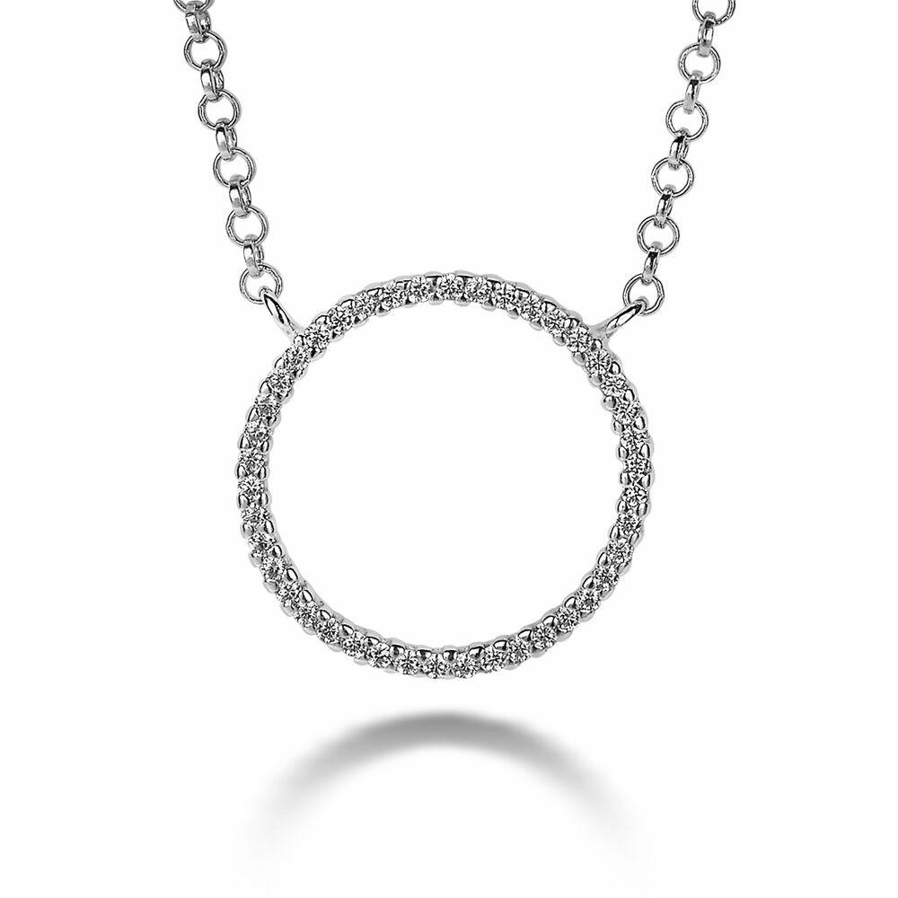 Necklaces | Silver Necklace, Circle With Zirconia Necklaces Necklaces