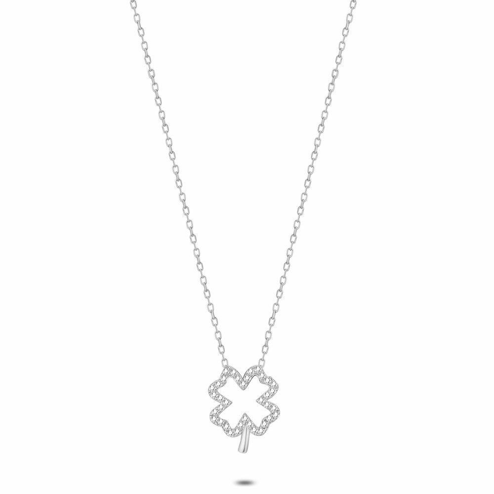 Necklaces | Silver Necklace, Clover, Zirconia Necklaces Necklaces