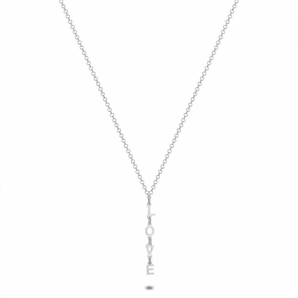 Necklaces | Silver Necklace, Forcat Chain, Love, 3 Cm Necklaces Necklaces