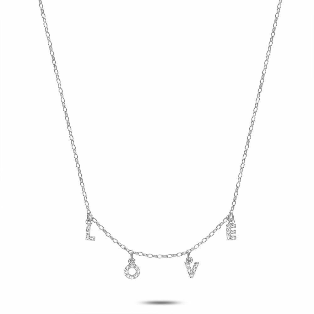 Necklaces | Silver Necklace, Forcat Chain, Love, Zirconia Necklaces Necklaces