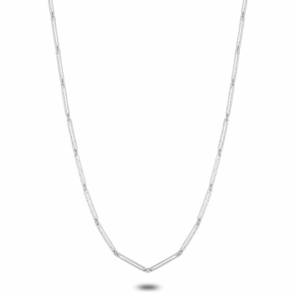 Necklaces | Silver Necklace, Open Ovals, Chiseled Necklaces Necklaces