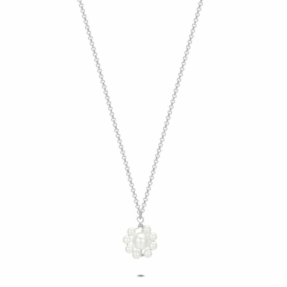 Necklaces | Silver Necklace, Pearl Flower Necklaces Necklaces