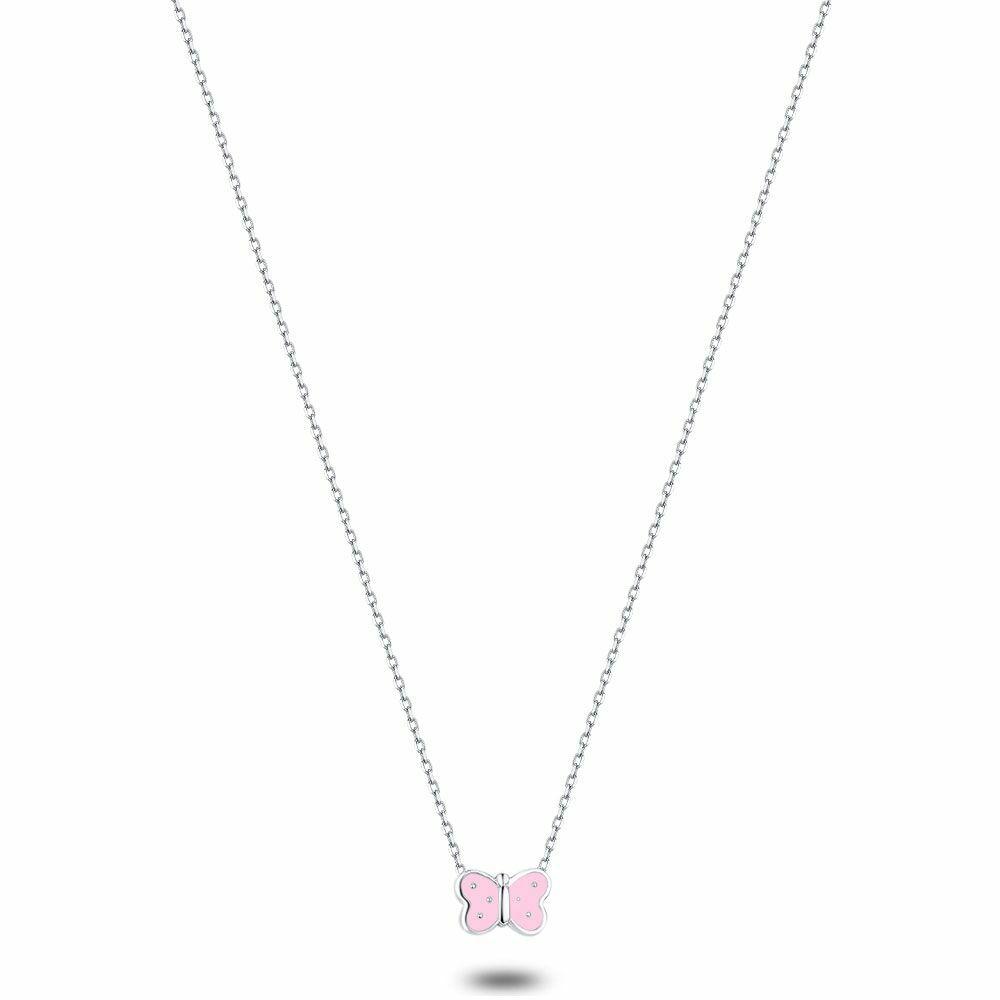 Necklaces | Silver Necklace, Pink Butterfly Kids Kids