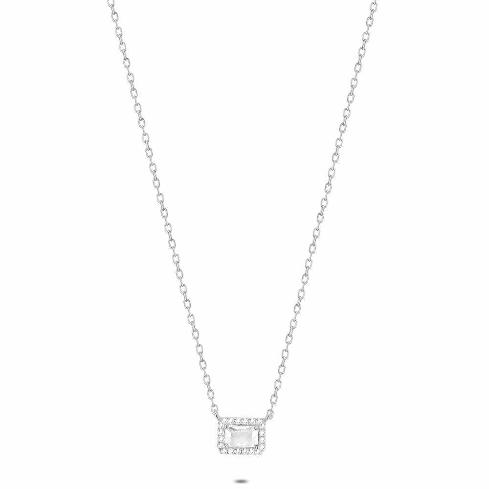 Necklaces | Silver Necklace, Rectangular Zirconia Necklaces Necklaces