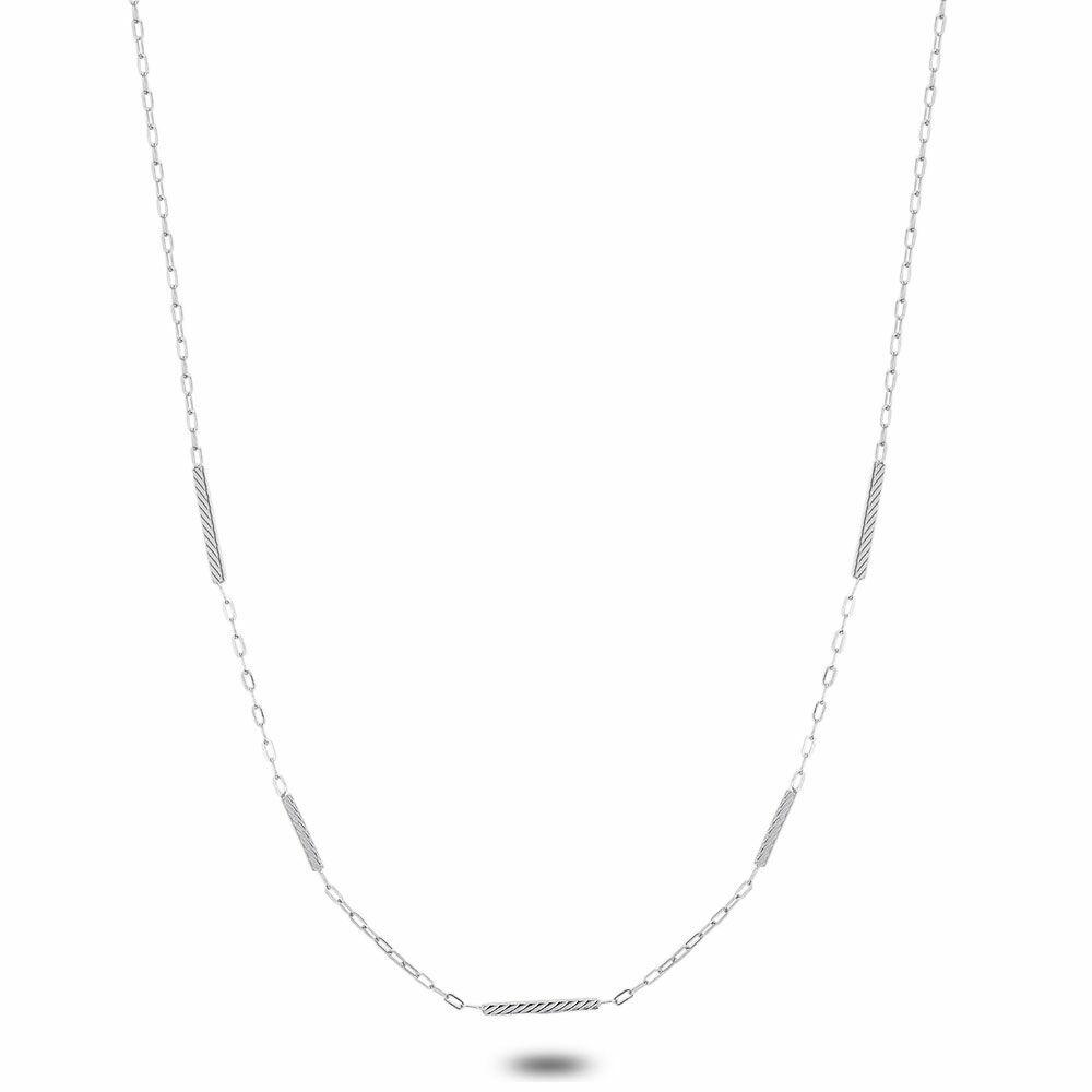 Necklaces | Silver Necklace, Striped Rectangles Necklaces Necklaces