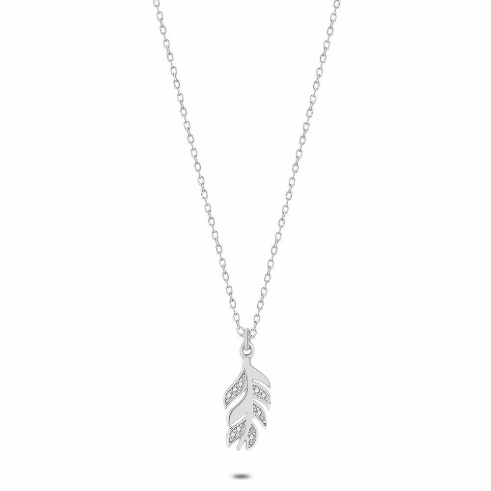 Necklaces | Silver Necklace, Zirconia Feather Necklaces Necklaces