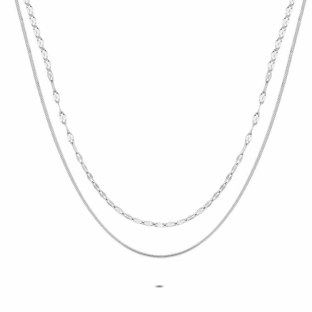 Necklaces | Stainless Steel Necklace, 2 Different Chains Necklaces Necklaces