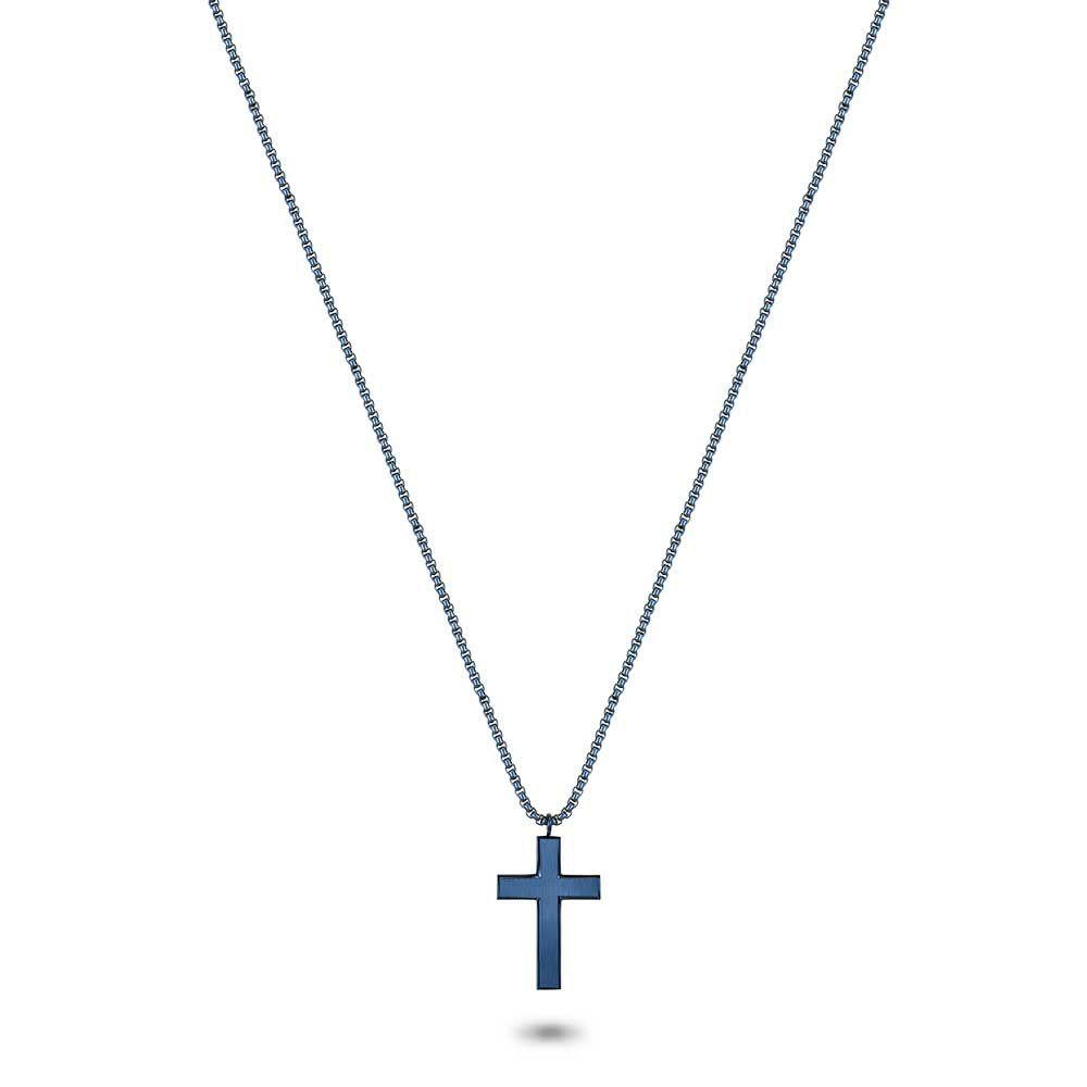 Necklaces | Stainless Steel Necklace, Black, Blue Cross Mens Mens