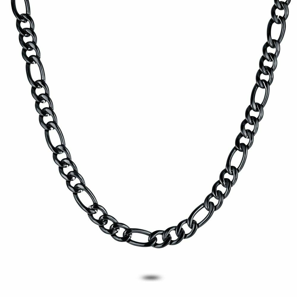 Necklaces | Stainless Steel Necklace, Black Figaro Mens Mens