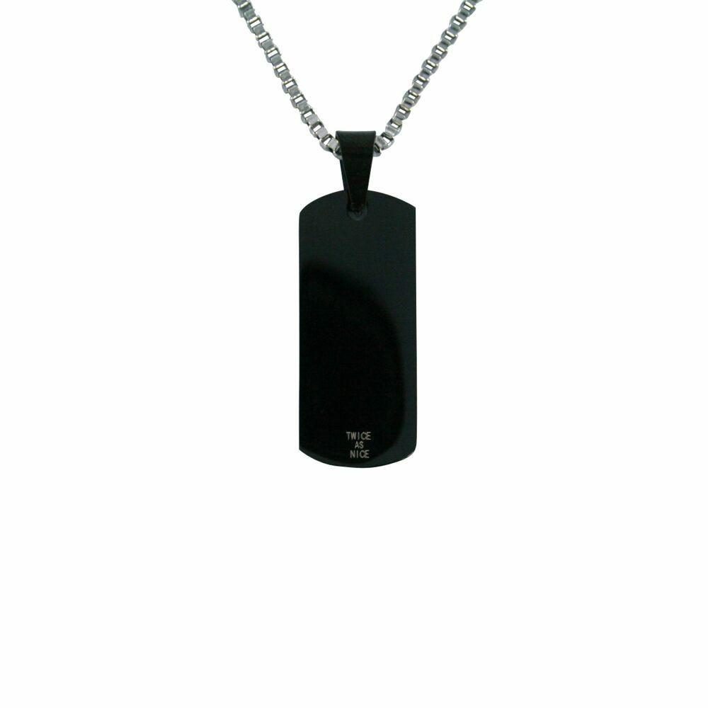 Necklaces | Stainless Steel Necklace, Black Name Tag Mens Mens