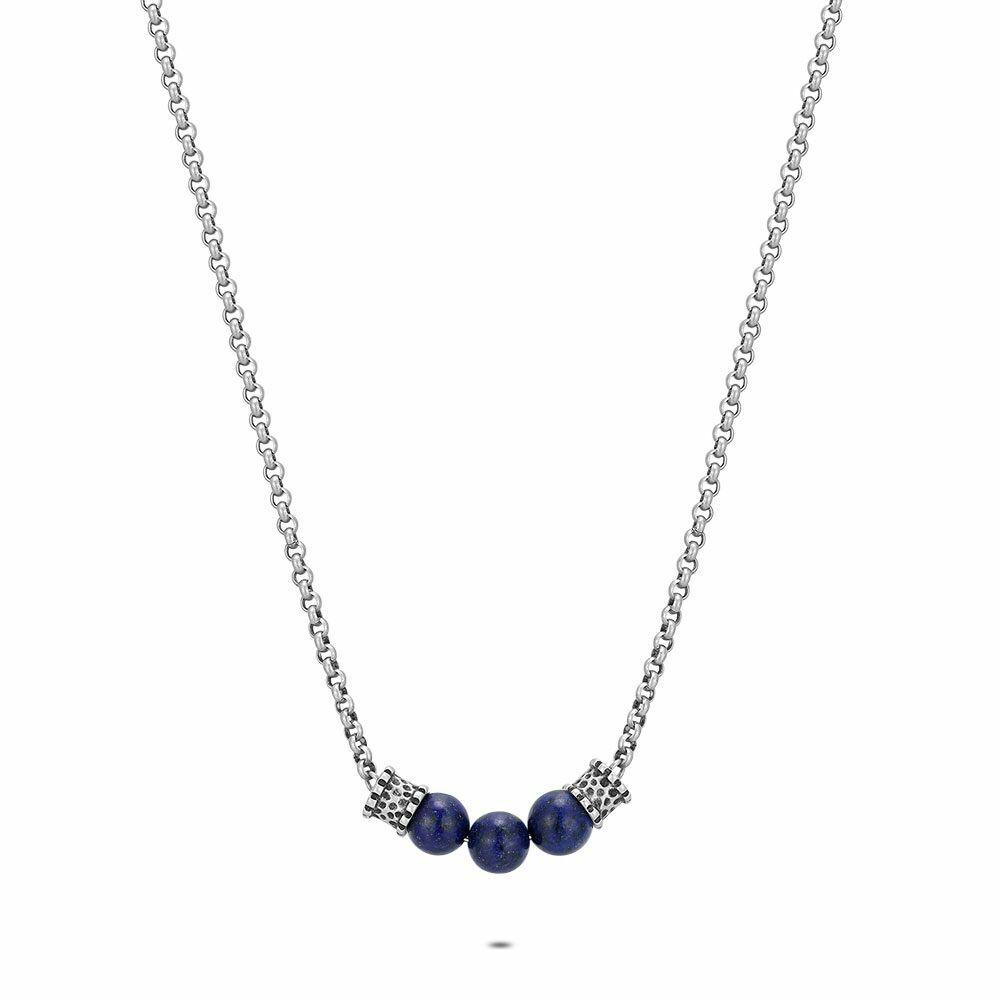 Necklaces | Stainless Steel Necklace, Blue Stones Mens Mens