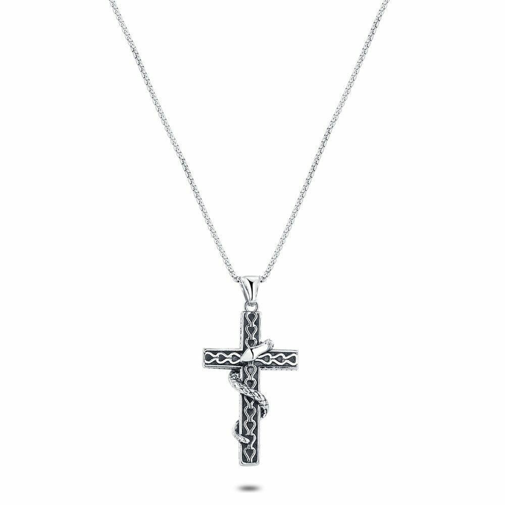 Necklaces | Stainless Steel Necklace, Cross+Snake Mens Mens